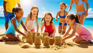 beachgoers having fun at a beach
