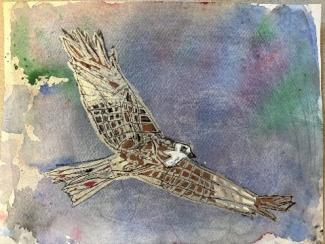 Painting of flying bird