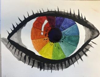 painting of colorful eye